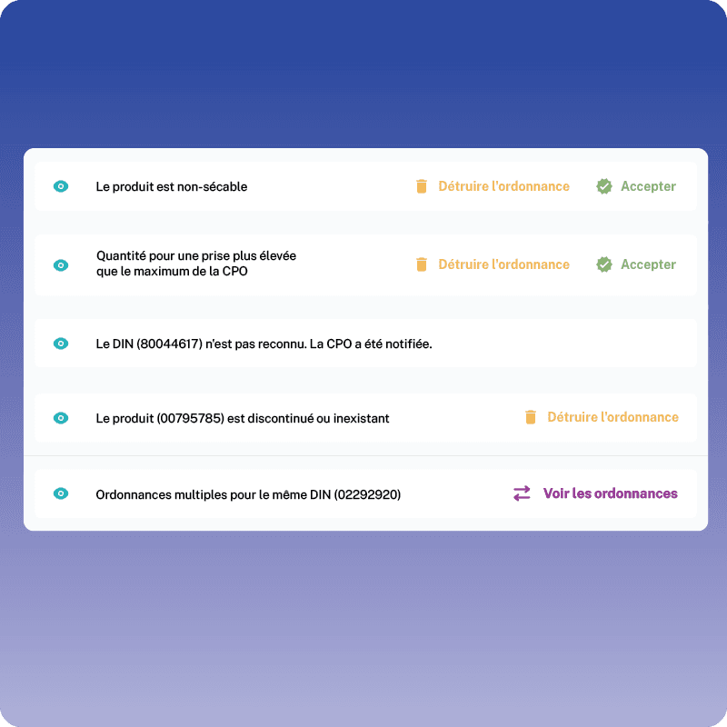 Gestion des erreurs préproduction dans Précis